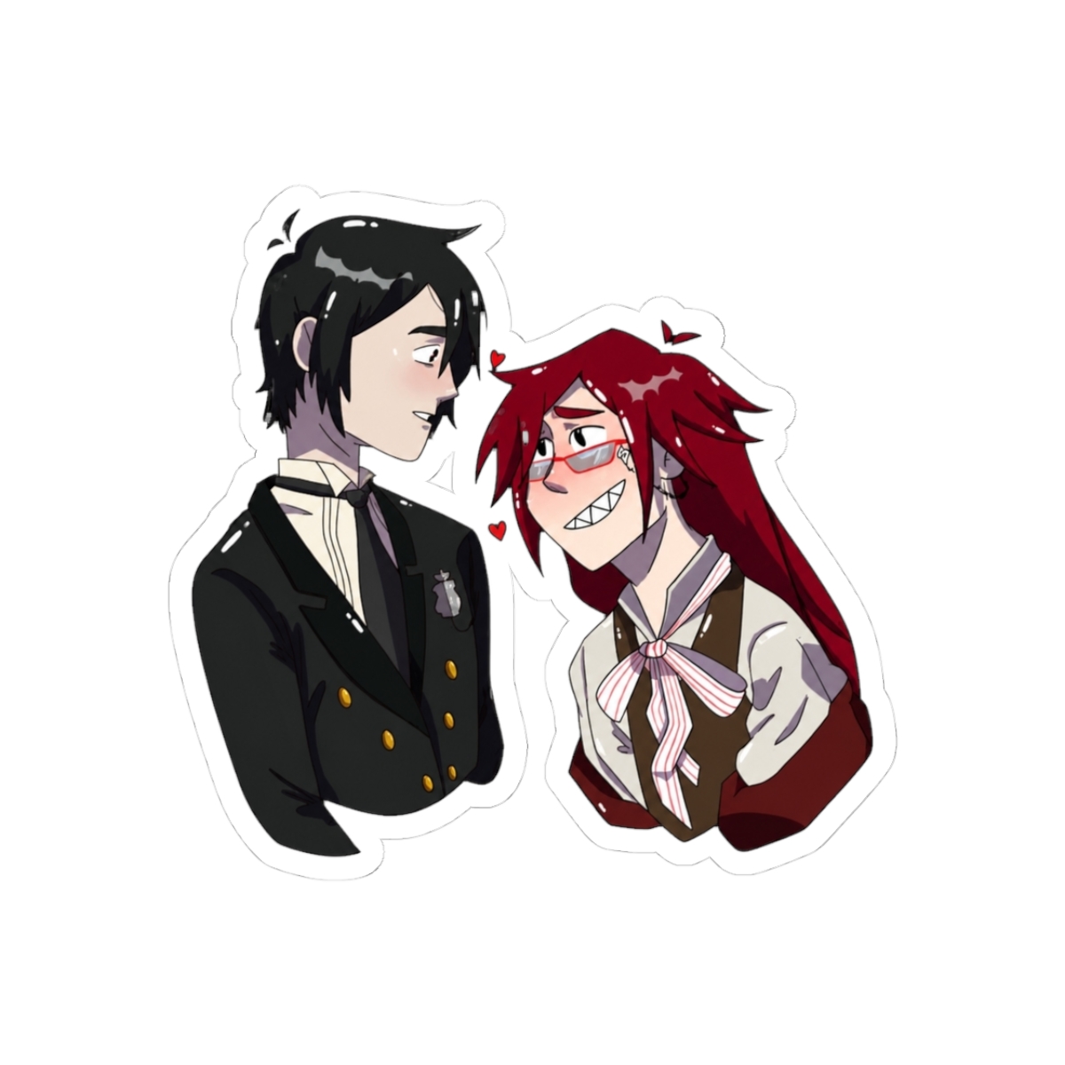 Sebagrell Sticker - Sebastian Michaelis & Grell Sutcliff Fanart | Black Butler Anime Ship Sticker